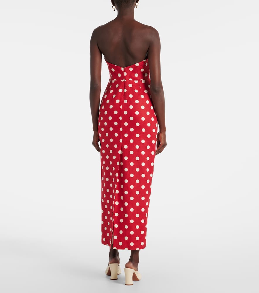 Romeo polka-dot linen maxi dress