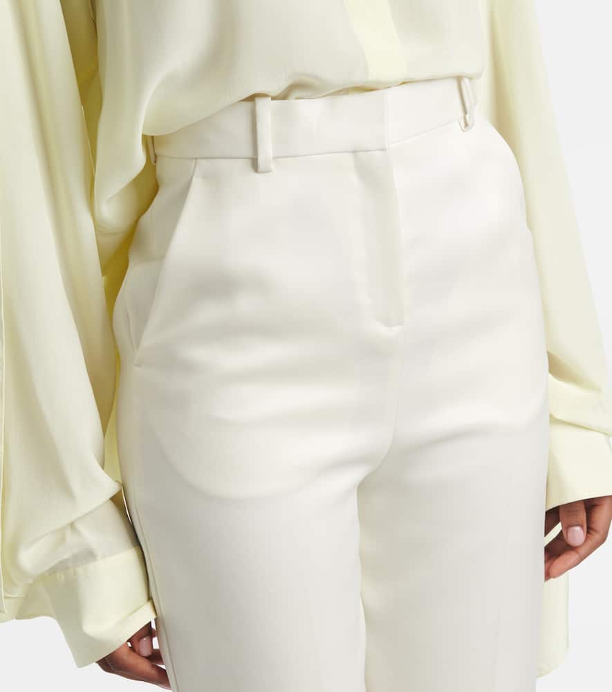 Lucia high-rise wool and silk slim pants