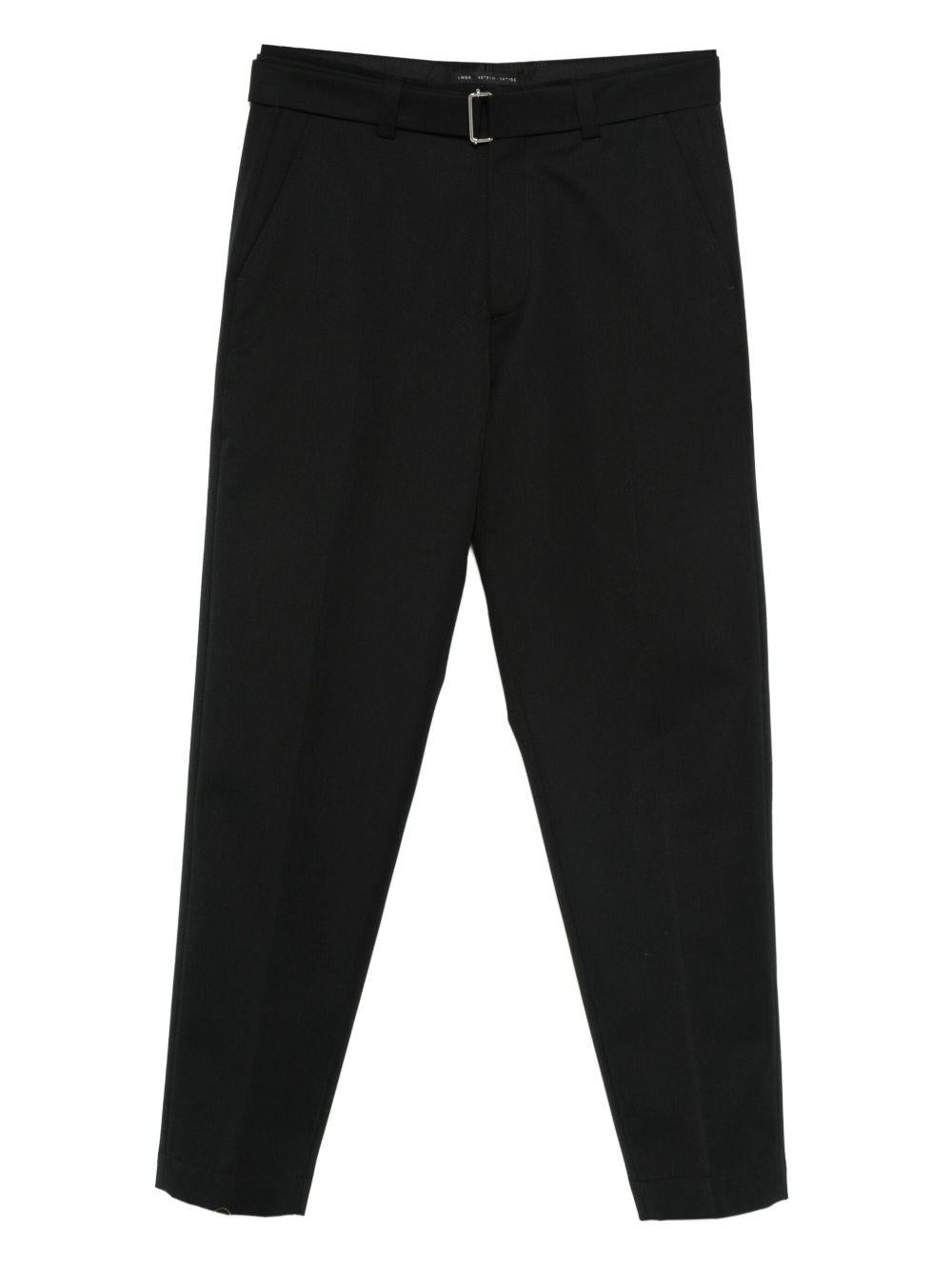 Virgin Wool Blend Trousers — Black