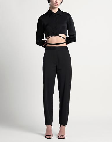 Woman Pants Black Size 10 Polyester, Viscose, Elastane