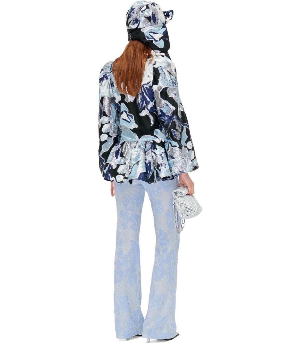 Jenny Black And Blue Blouse in Black