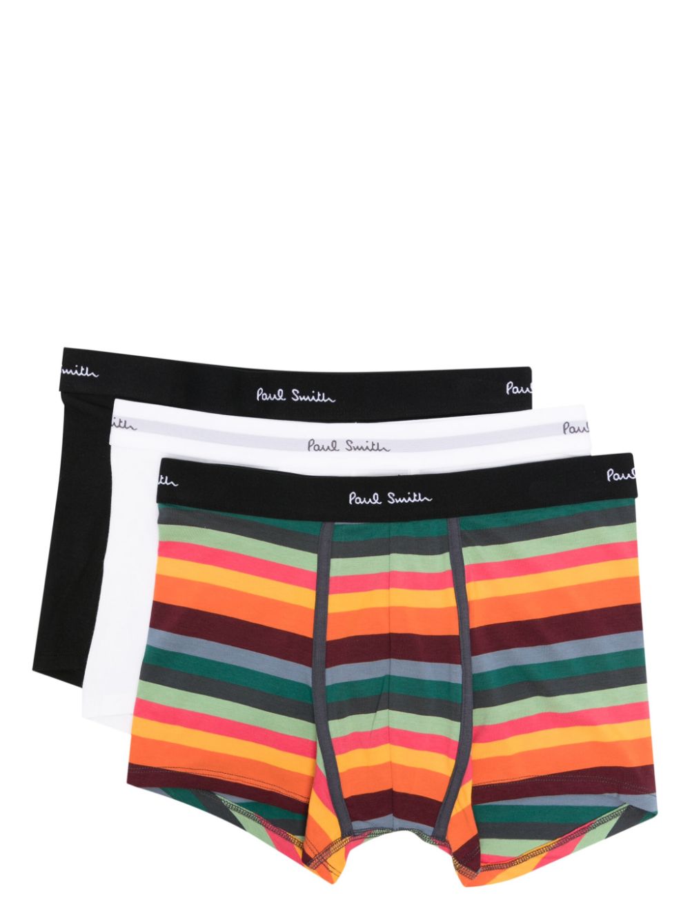 Logo-waistband organic-cotton blend boxers (pack of three) - White
