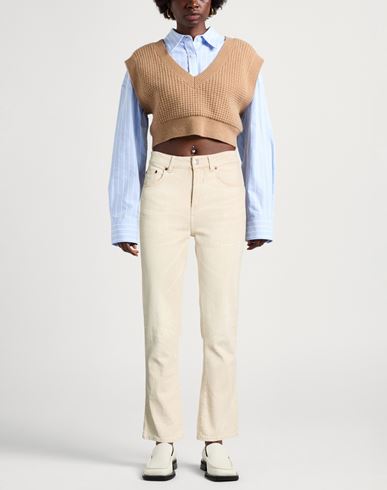 Woman Jeans Beige Size 27 Cotton, Recycled elastane