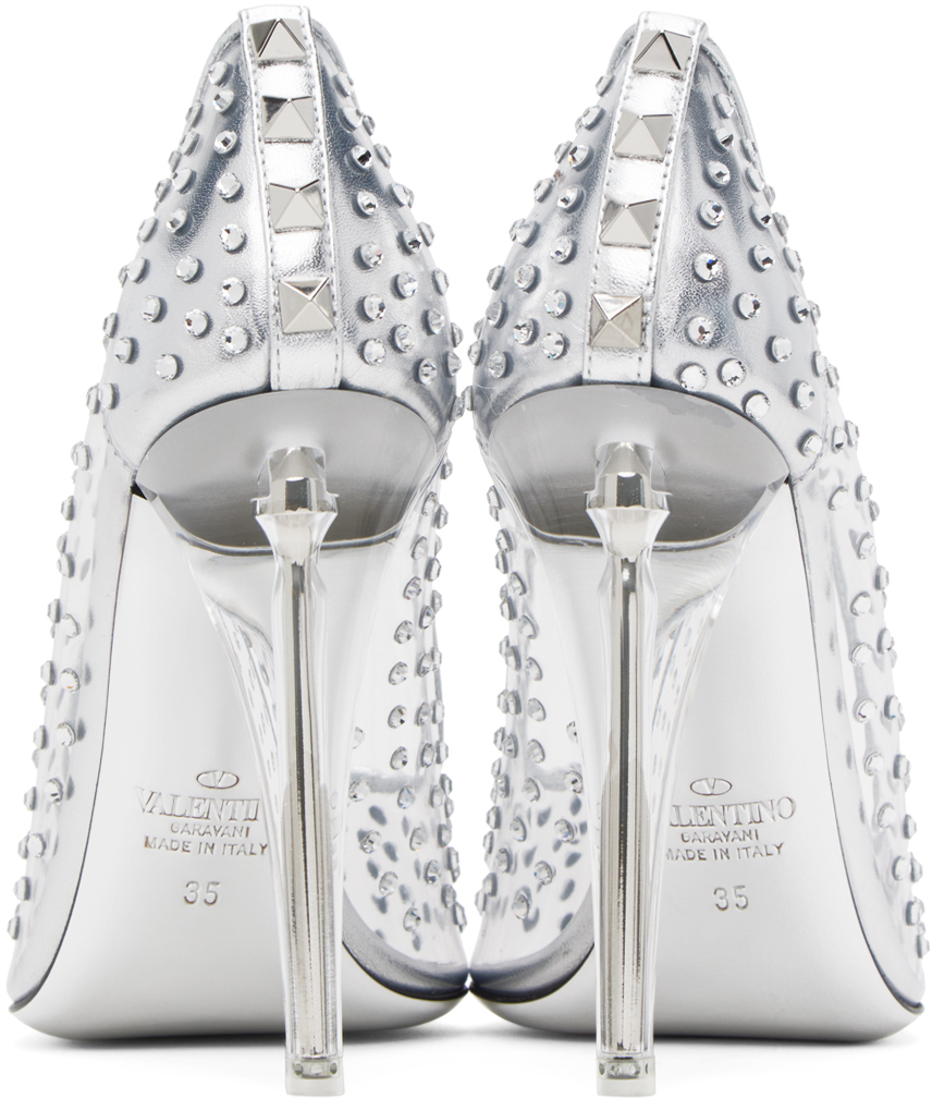 Silver rockstud heels