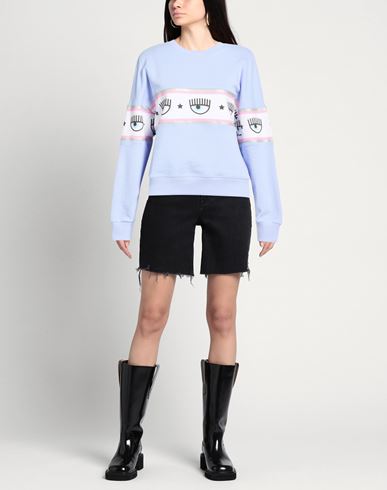 Woman Sweatshirt Light blue Size L Cotton