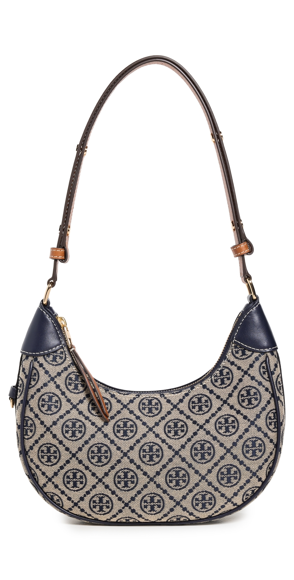 T Monogram Crescent Bag Tory Navy One Size