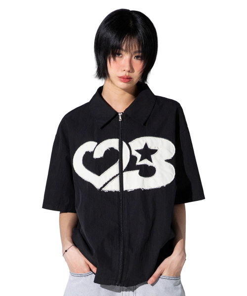 XTS044 Rubber Applique Crop Shirt