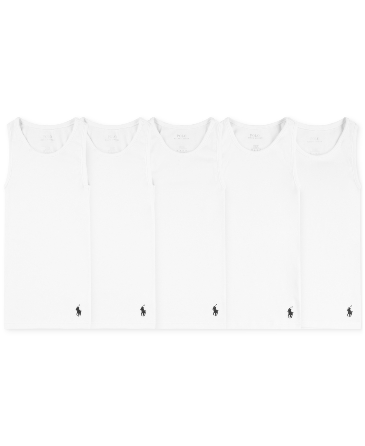 Big Boys Tank Undershirts, 5 Pack - White