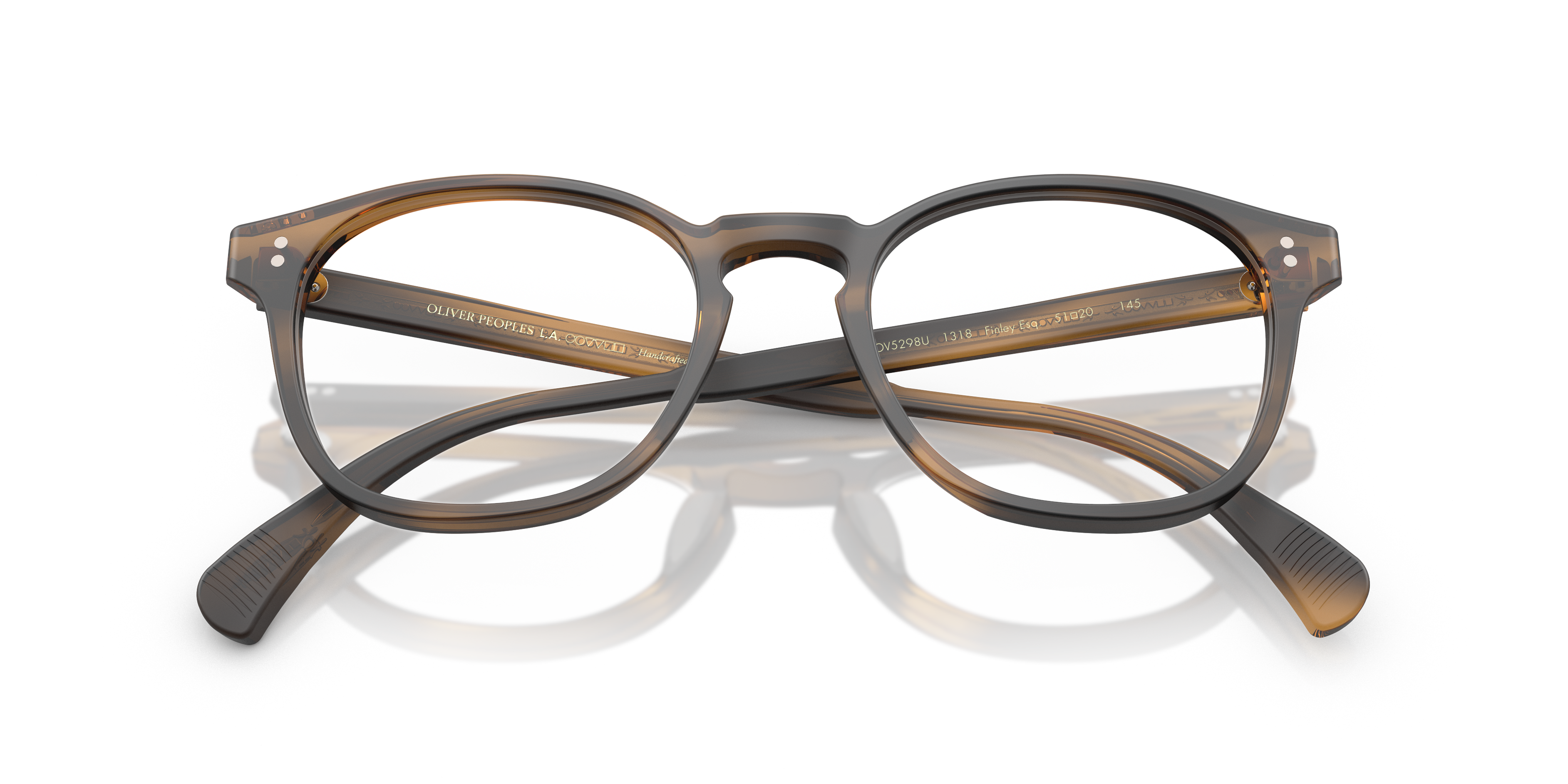 Oliver Peoples Unisex Oliver Peoples OV5298U FINLEY ESQ. U 1318 Monturas ópticas Acetato Tortuga Transparente Redonda Norma