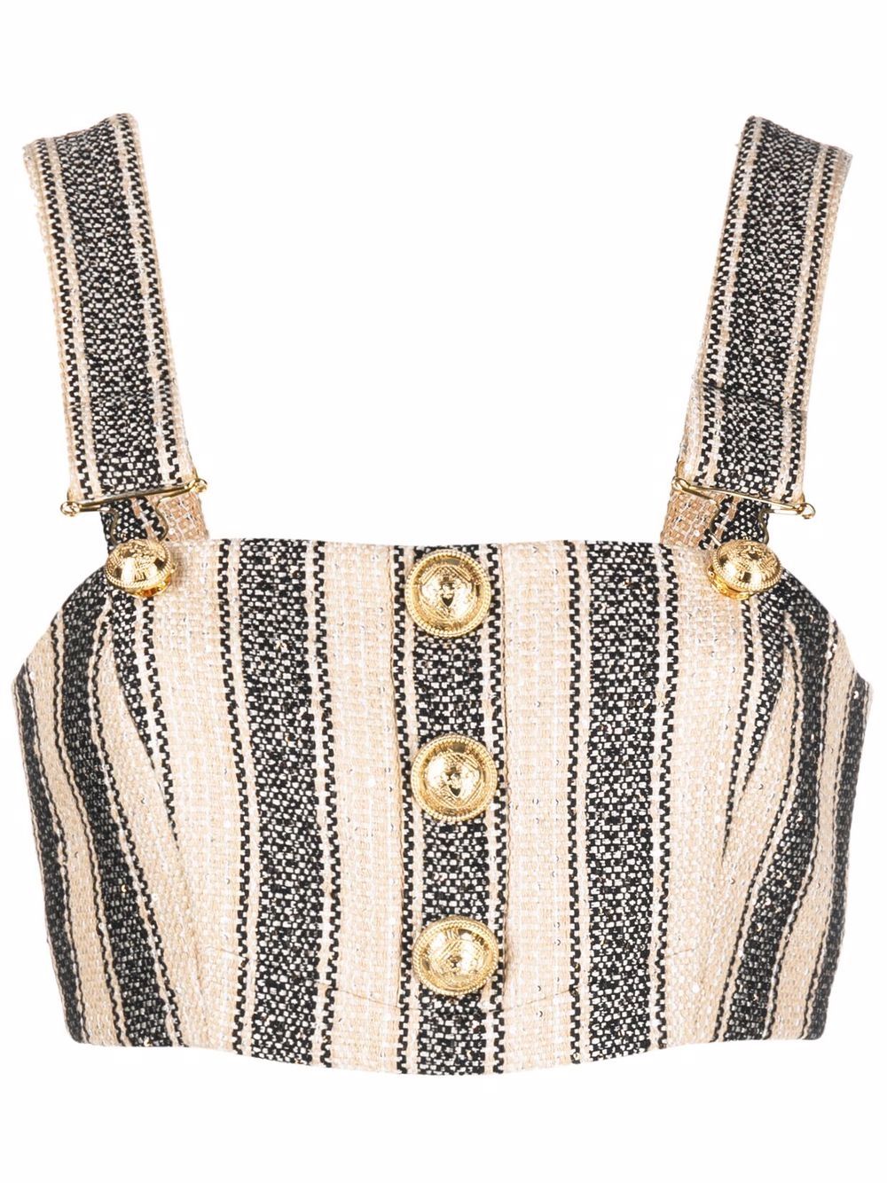 Striped cropped top - Neutrals