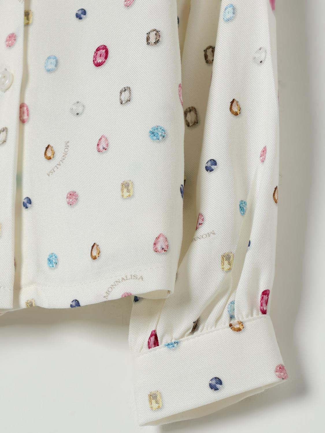 Ruffled-collar button-up shirt - White