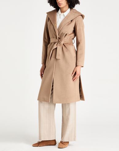 Woman Coat Camel Size 6 Polyester, Acrylic, Wool