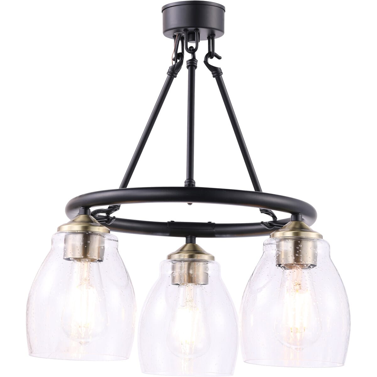 Winsley 3-Light Chandelier in Coal and Stained Bra