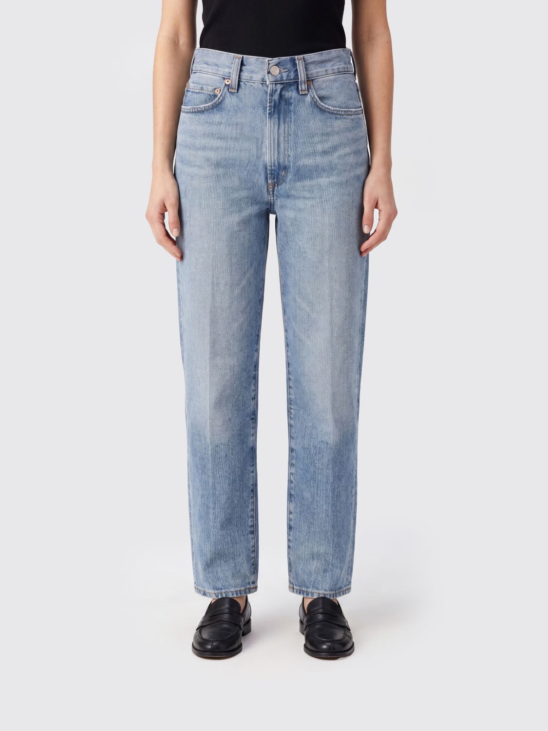 Mid-Rise Straight Jeans in Pure Cotton Denim