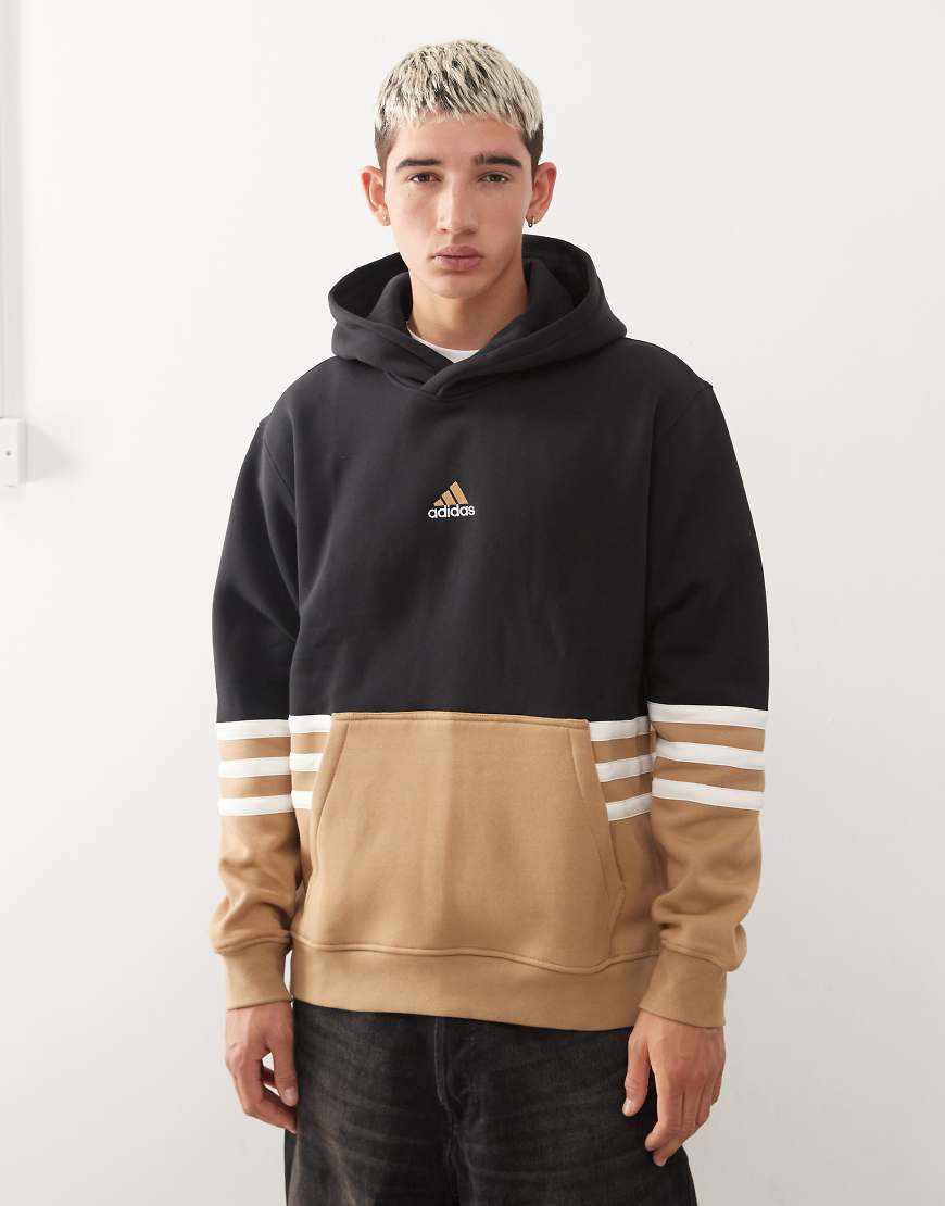 Archive hoodie in black and brown