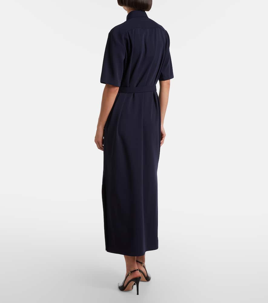 Belted wool midi dress