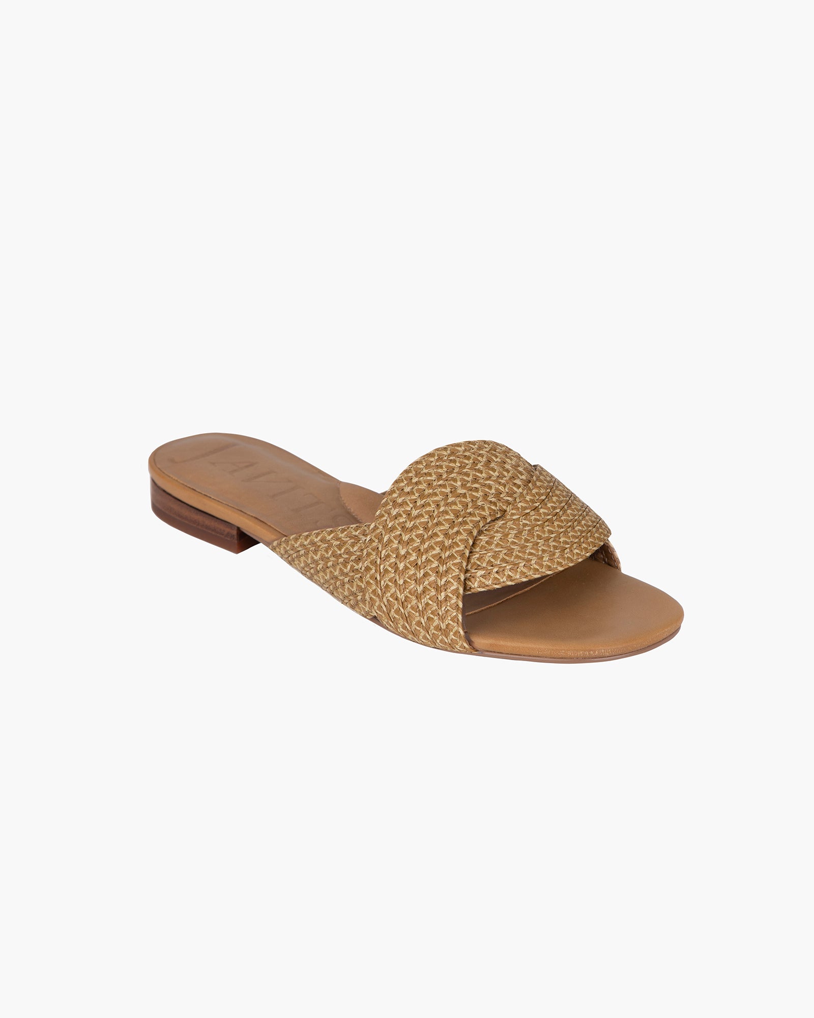 Arika Flat Sandal Slide, for Women, Size 6, Natural