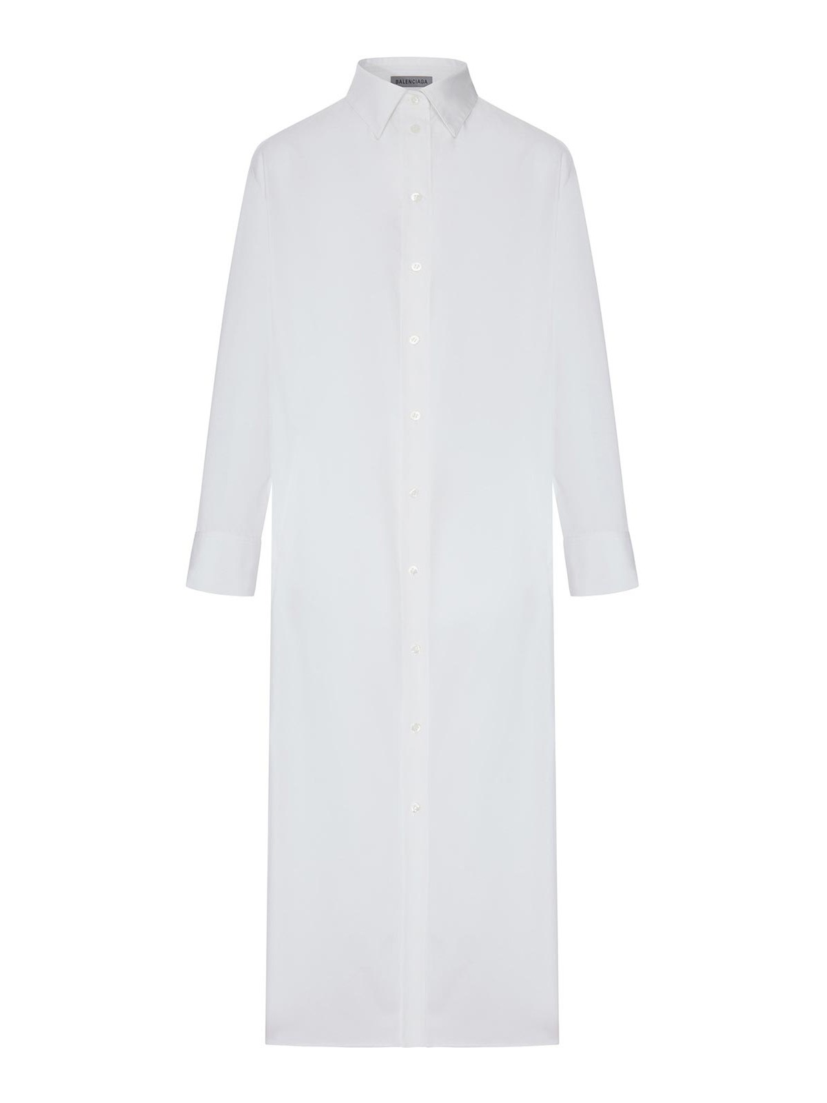 Balenciaga - cotton poplin dress cutout back midi