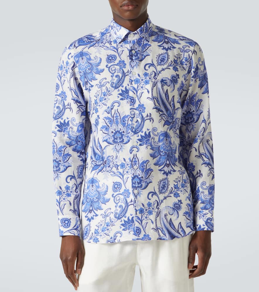 Roma printed linen shirt