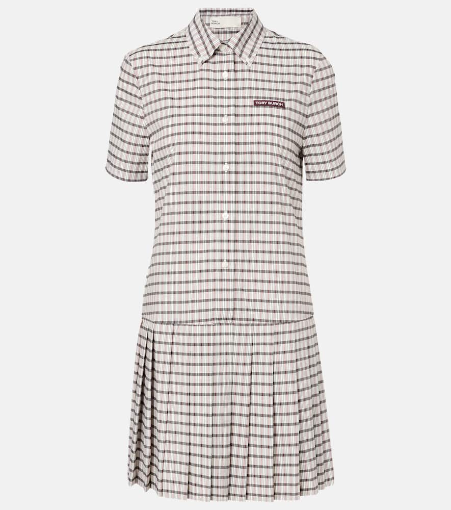 Plaid pleated minidress