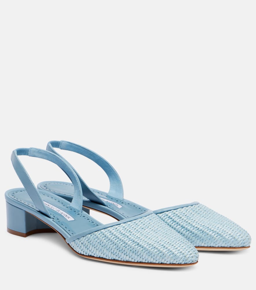 Raffro raffia slingback pumps