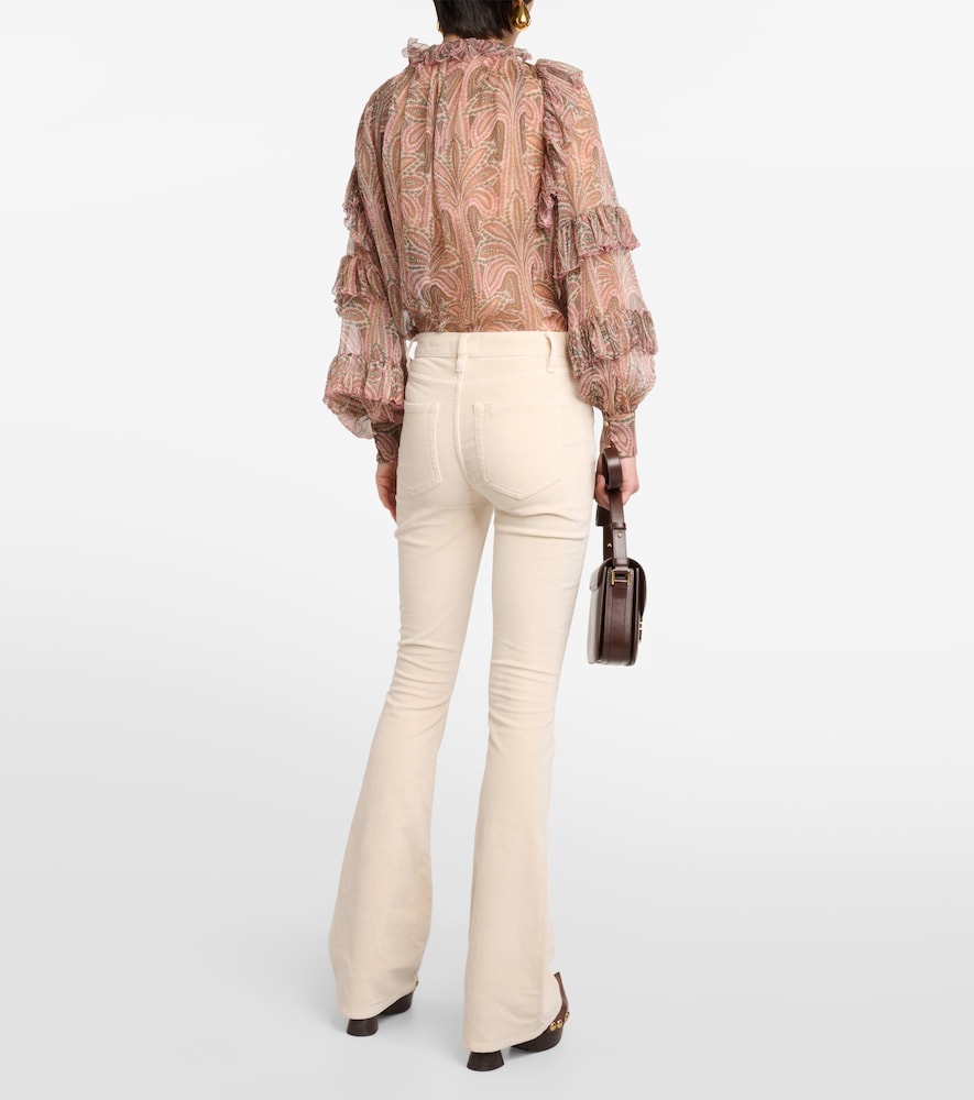 Le High Flare high-rise velvet flared jeans