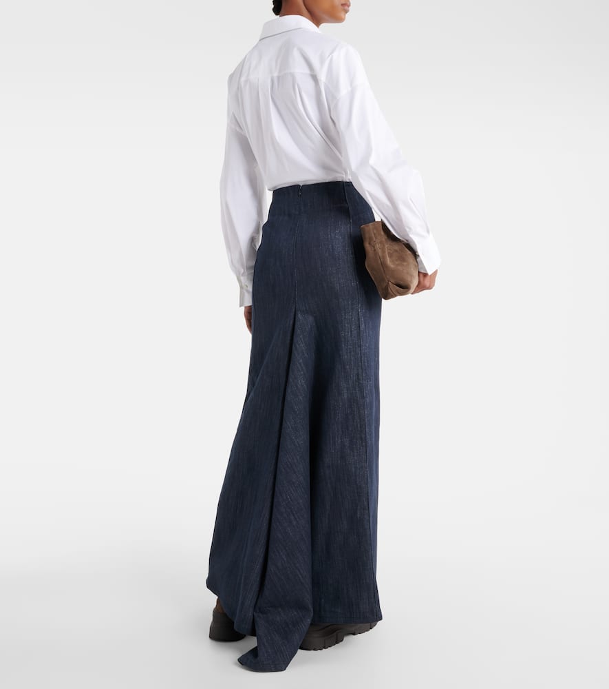 Cotton-blend maxi skirt