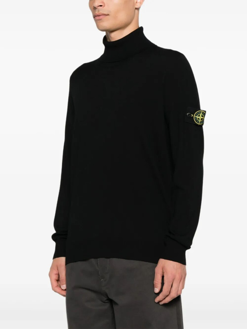 Ribbed Wool Turtleneck Sweater