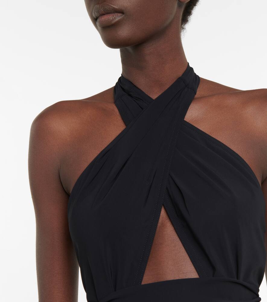 Cutout halterneck swimsuit