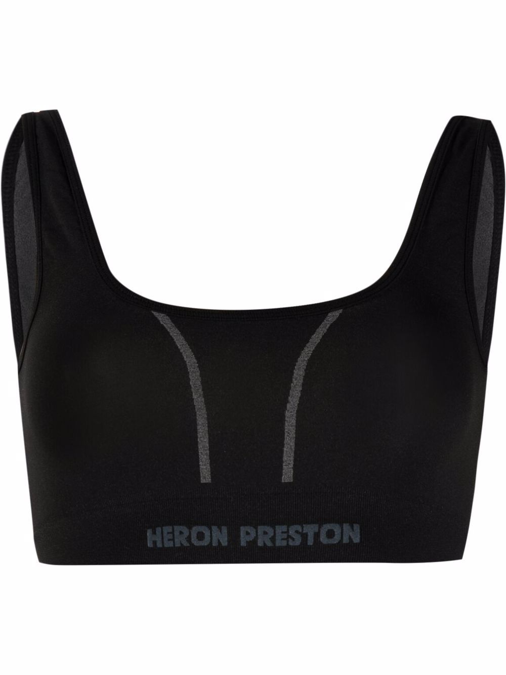Logo-intarsia crop top