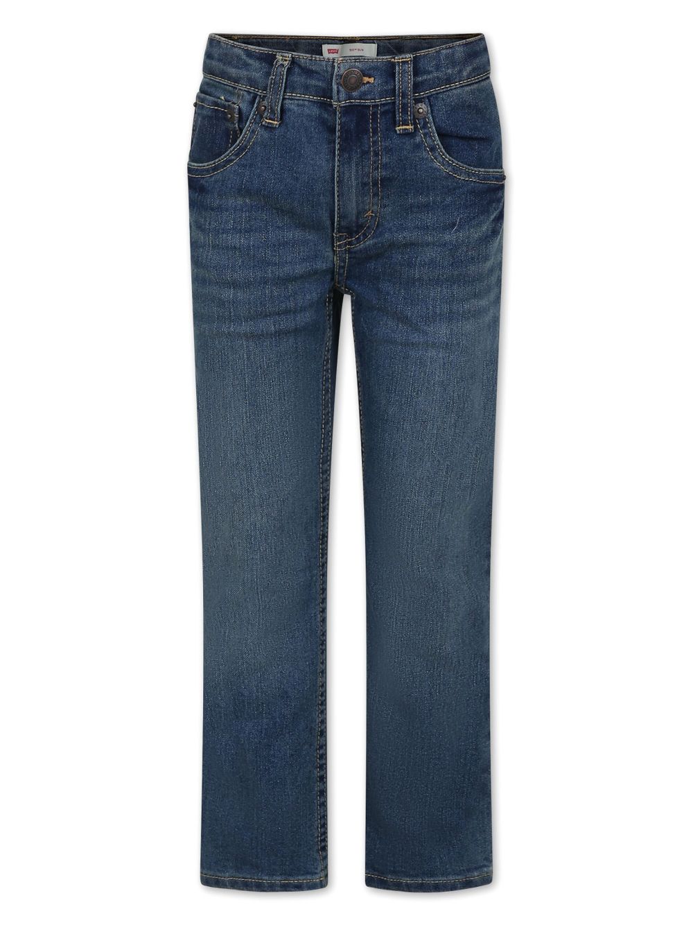 Stretch-denim straight-leg jeans - Blue