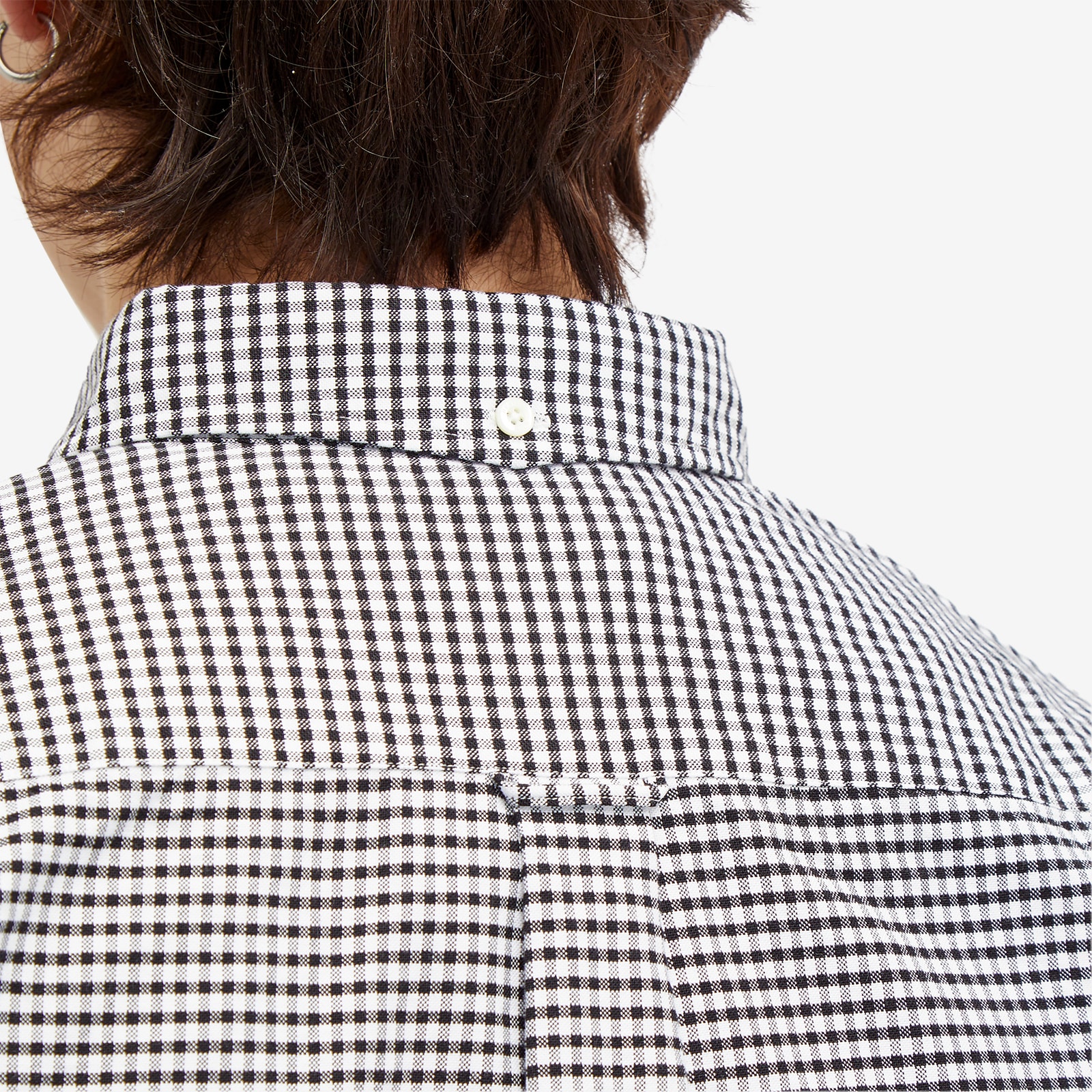 Men's Button Down Gingham Oxford Shirt in Black