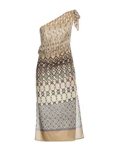Woman Midi dress Beige Size 0 Cotton