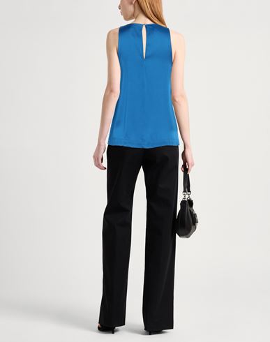 Woman Top Bright blue Size 6 Viscose