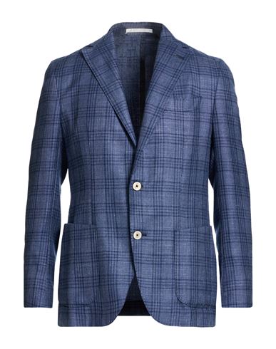Platinum Man Blazer Slate blue Size 40 Cashmere, Silk, Linen