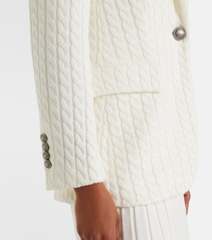 Cable-knit cotton blazer