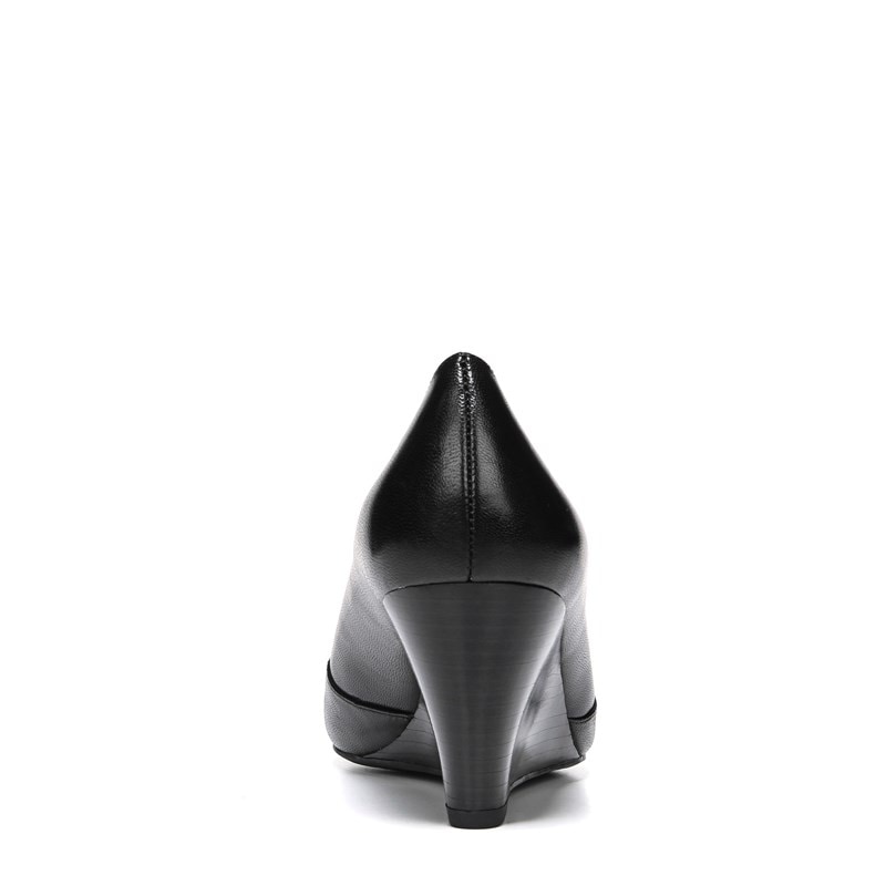Women's Frankie Wedge Pump Shoes (Black Leather)