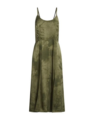 Woman Midi dress Military green Size 2 Rayon