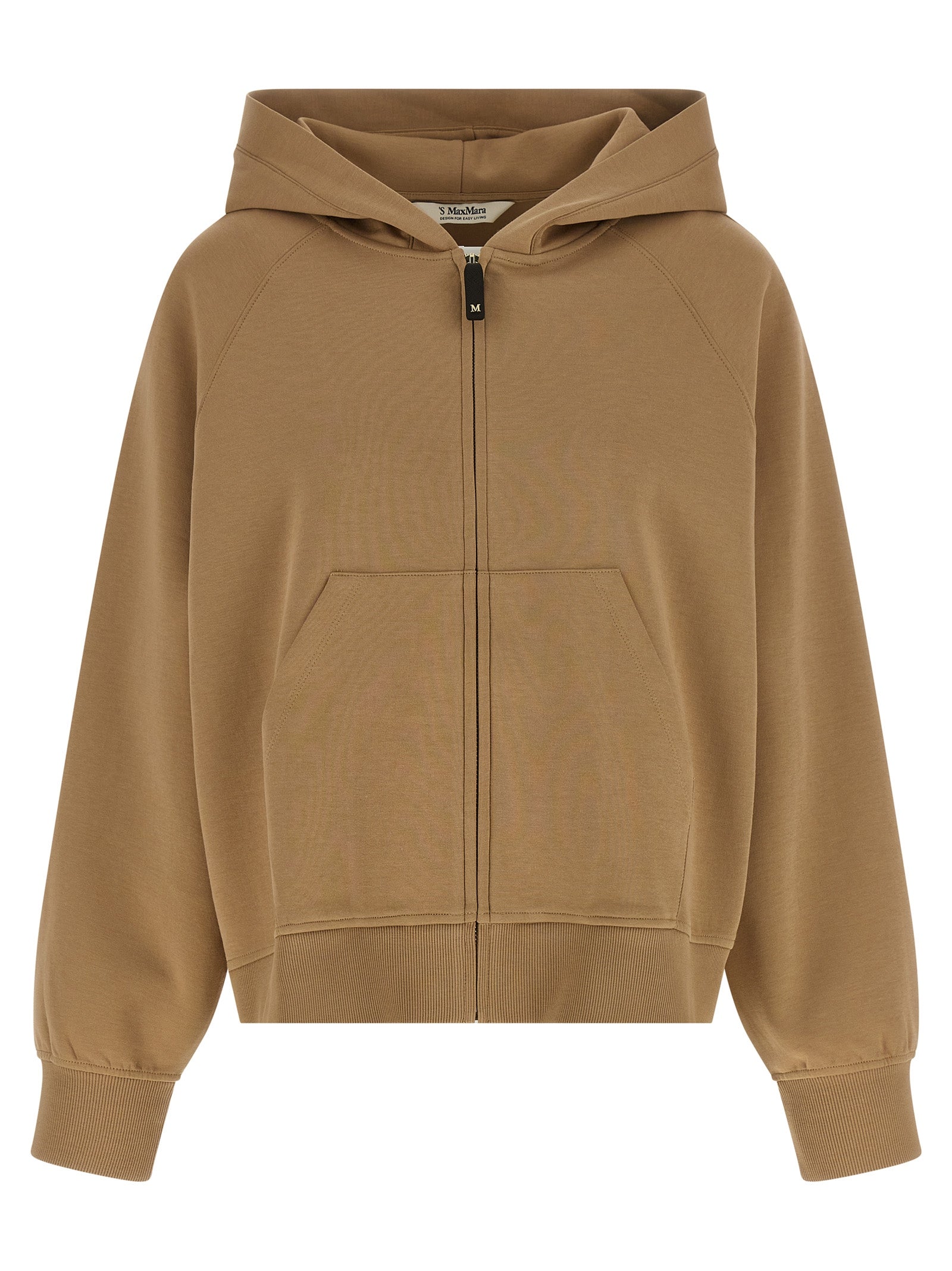 Cotton-Blend Hoodie — Beige