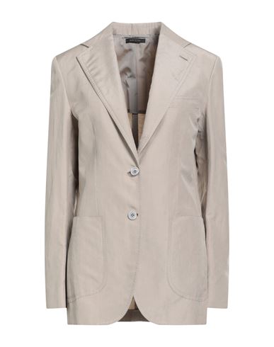 Woman Blazer Beige Size 4 Silk, Linen