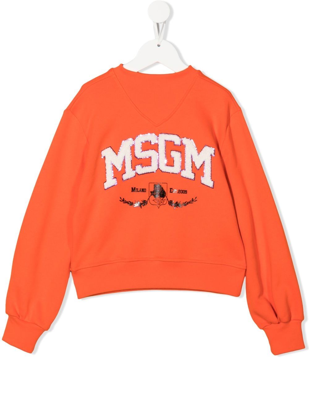 Textured-logo sweatshirt - Orange