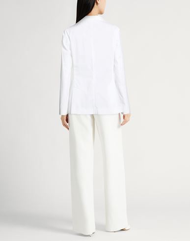 Woman Blazer White Size 6 Cotton