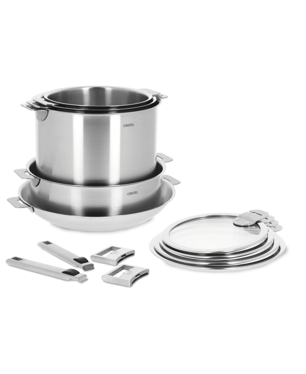 Strate 13-Piece Stainless Steel Cookware Set - Silver
