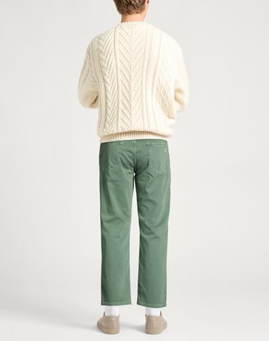 Man Pants Sage green Size 32 Cotton, Elastane