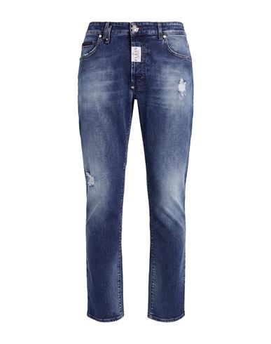 Man Jeans Blue Size 31 Cotton, Elastane