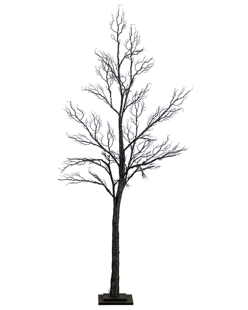 6ft Pre-Lit Halloween Minimalist Twig Artificial Fall Tree With  320 Orange & Purple LED Lights
