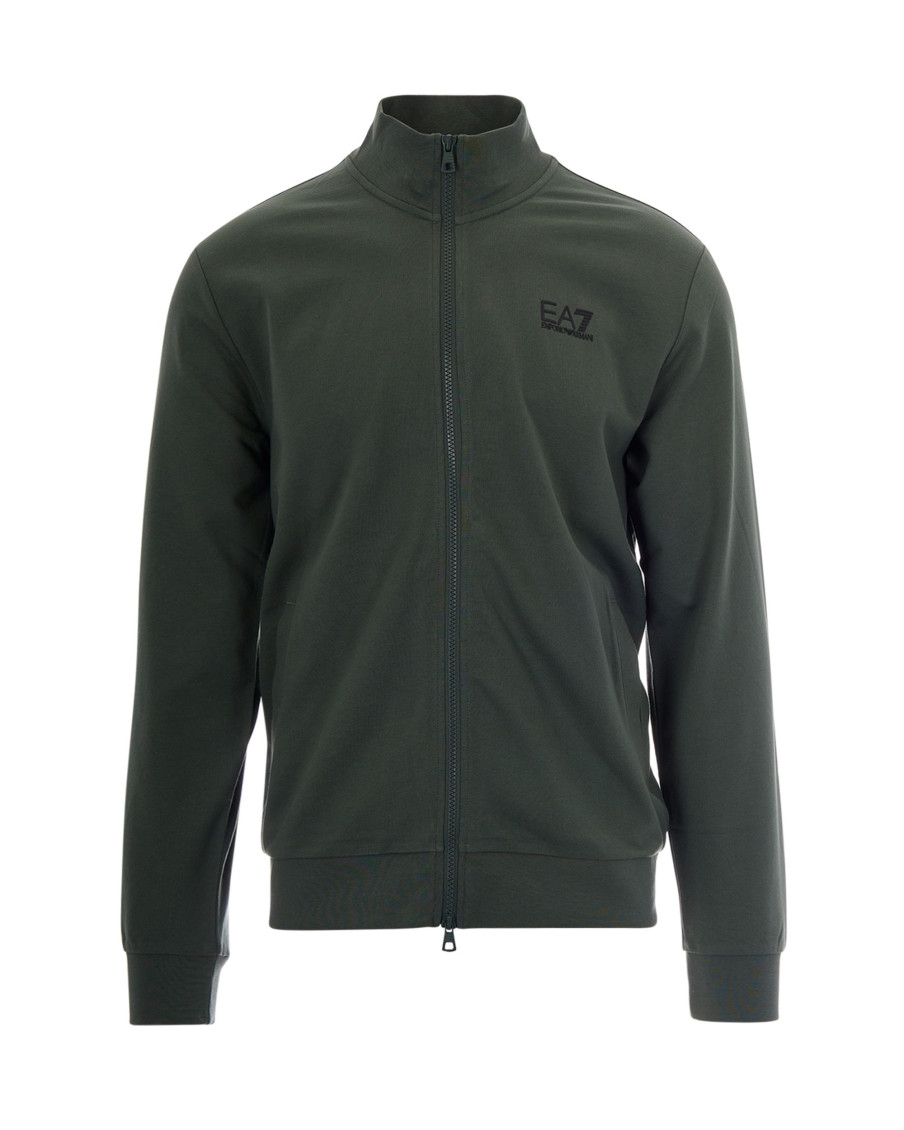 Green Solid Mock Collar Sweatshirt