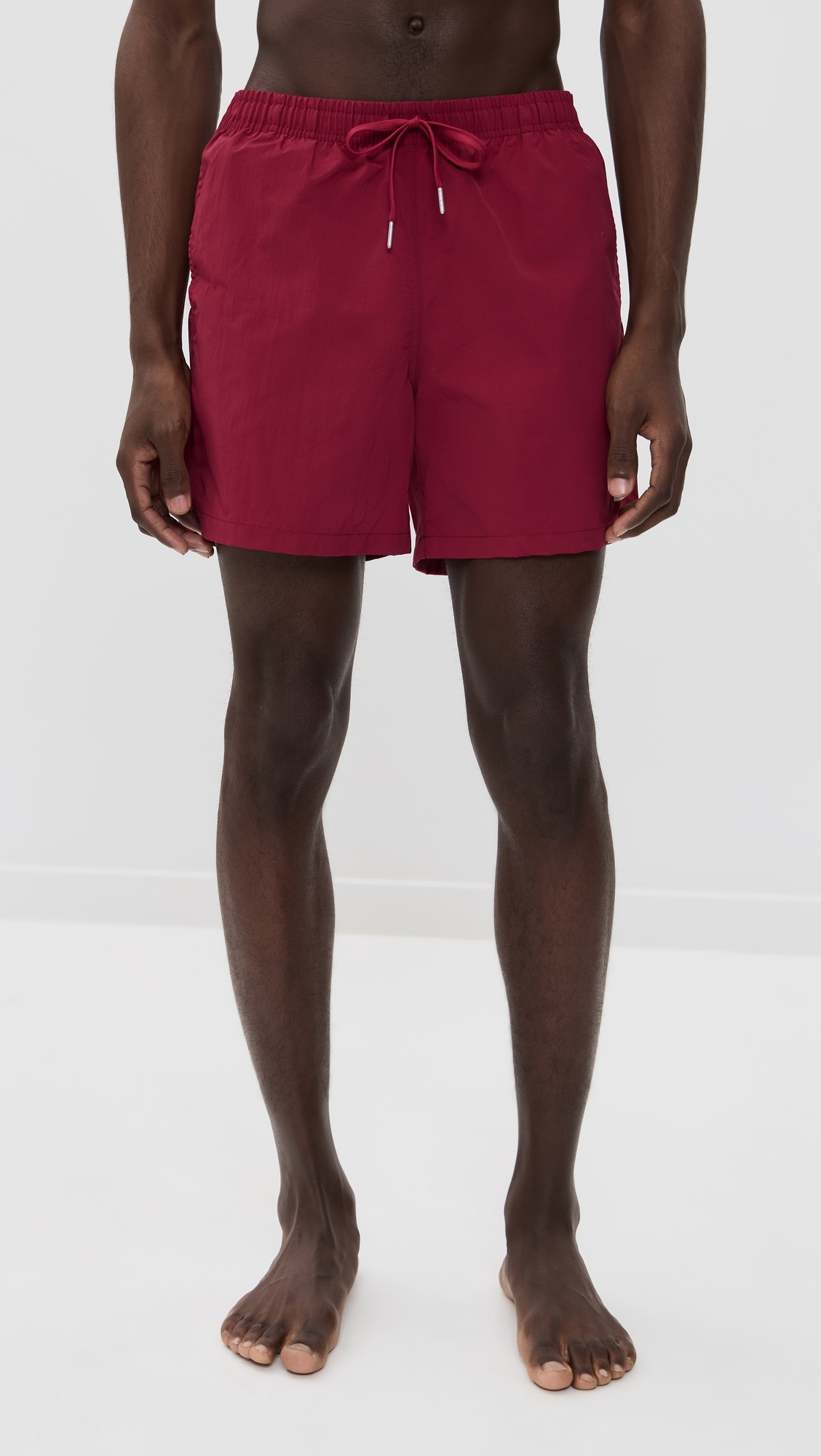 Solid Sangria Swim Trunks Sangria