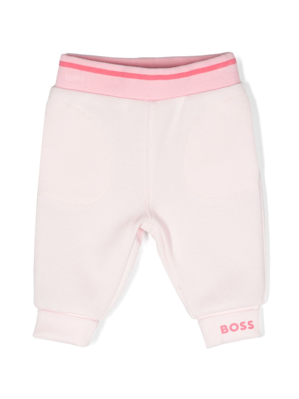 Logo-print piqué trousers - Pink