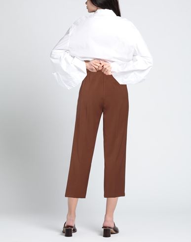 Woman Pants Brown Size 10 Polyester, Viscose, Elastane